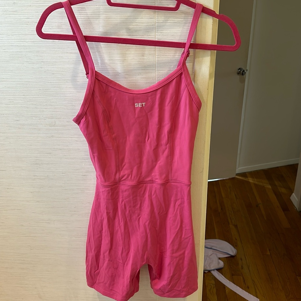 Pink onsie shorts in a size medium